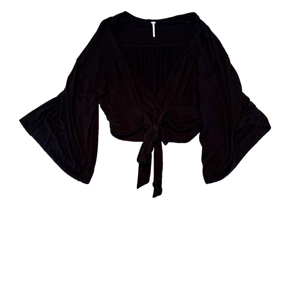 Freeโ People Women's Size Small Black Wrap Shirt